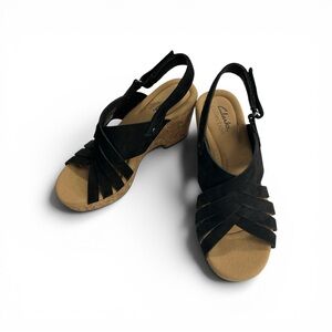 Clarks Womens Giselle Ivy Wedge Sandals New Leather size 6